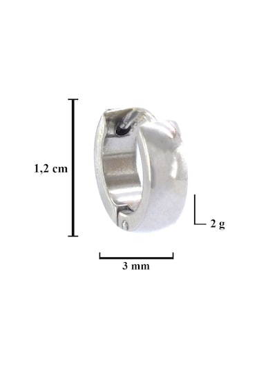 FerizZ 316L Çelik 3MM Halka Küpe UNK-687 Beyaz