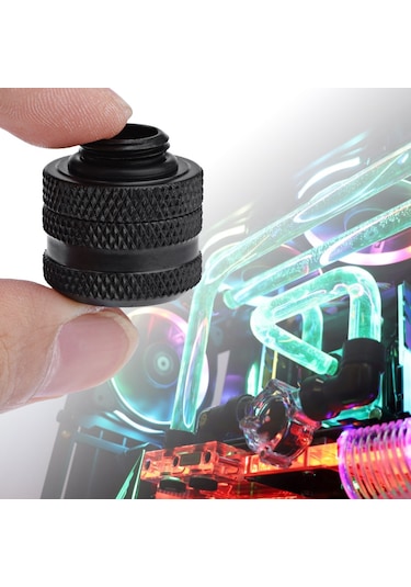 Kangvka Bilgisayar Sıvı Soğutma 14mm Katlanır Bakır Bağlantı Elemanı, 3 Katlı Sealing Ring, Rohs Onaylı, Sağlam Ve Kolay Kurulum Siyah, Gasket Rengi Rastgele