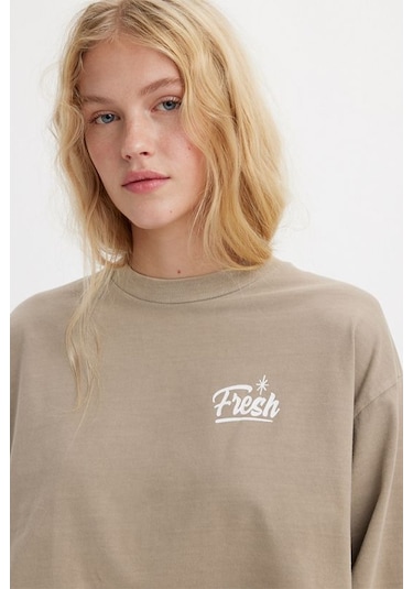 Levi's Kadın Crop Fresh Kahve Sweatshirt - A3525-0005 001
