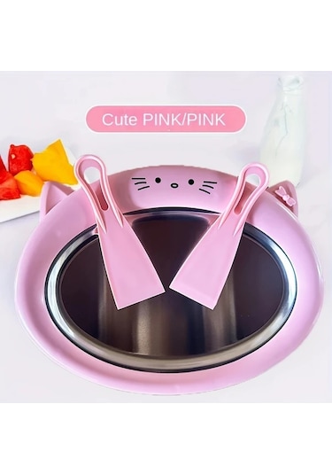 Willowhaven Mavi Gençler İçin Paslanmaz Çelik Dondurma Makinesi Dıy Yoğurt Sorbet Smoothie Kedi Tasarım