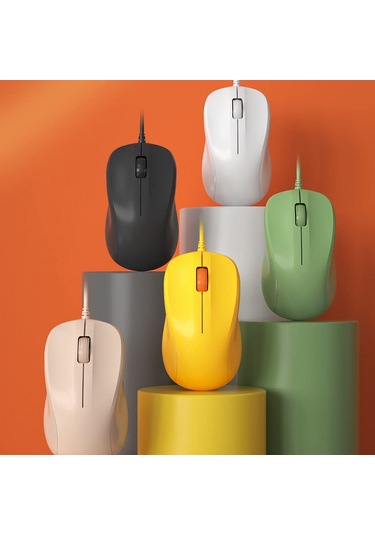 Sessiz Kablolu Fare Dizüstü Bilgisayar Masaüstü Bilgisayar Faresi Bilgisayar Faresi Usb Fare Limon Sarısı