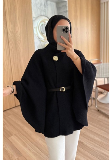 Kemerli Sakallı Panço - Siyah Siyah