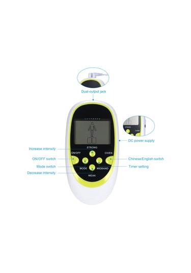 Mufunye Çift Kanal Fizyoterapi Aleti 8 Mod 15 Şiddet Seviyesi Elektrot Padlı Boyun Omuz Kas Masaj Cihazı Usb Pilli Avrupa Standartı Çok Renkli