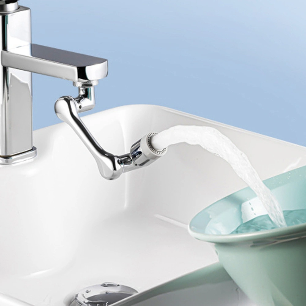 Dofolink Gümüş Ev Fıçısı Uzatıcı - 3x360 Döner Mekanik Kolu, Duvarlı Ve Köpürtü Modlu Çift Su Akışı Gümüş