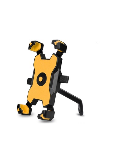 Wezone 360 Dönebilen Titreşim Önleyici Bisiklet Ve Motosiklet Telefon Tutucu - Sarı Pla-02 Ayna Tipi Sarı