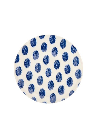 Tulu Porselen Madre Pasta Tabağı - Mavi - 19 Cm Mavi