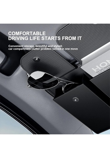 Seametal Lüks Araba Güneşlik Organizatör Evrensel Visor Paneli Saklama Çantası Pu 1pc