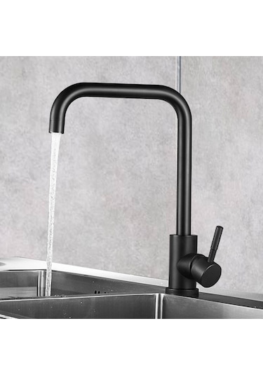 Sardıcı Mutfak Musluğu Siyah Mat Kaplama Krom
