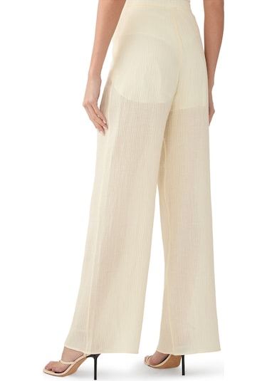 Taller Marmo Plaj Modası Için Rahat Pantolon Ivory