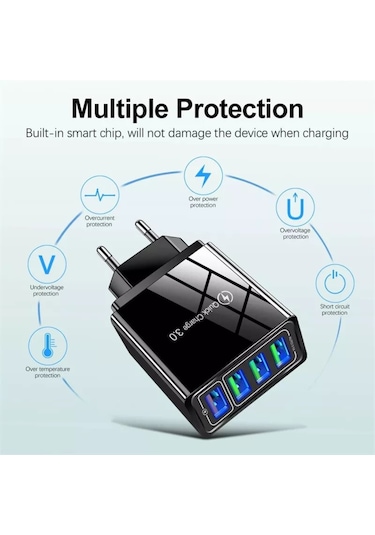 Zuidid Hızlı Şarj Qc 3.0 4 Usb Portlu 3.1A 48W Çoklu Şarj Cihazı (490615844)