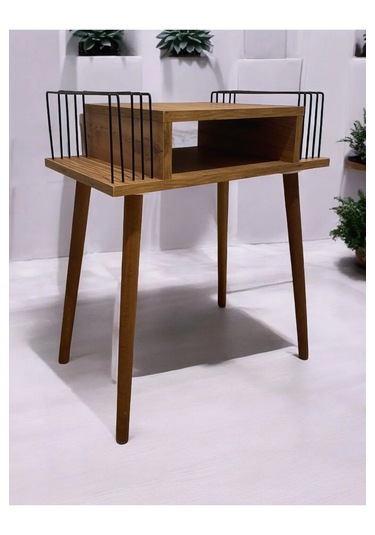 Plak Ve Pikap Sehpası 2 Li Atlantik Çam Ahşap Ayaklı