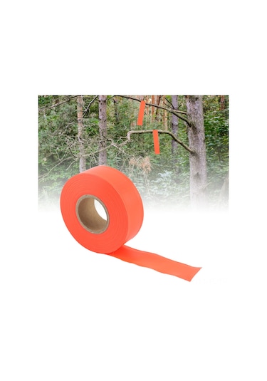 Lemestar Turuncu Orman Yol Markeri - 45m Pvc Dayanıklı, Zımbalı Olmayan Kamp, Dağcılık Sınır Belirleyici Bandı Turuncu