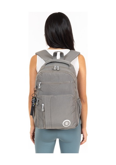 Modern Tarzda Su Geçirmez Krınkil Kumaş Okul Sırt Çantası Hafif, Konforlu Ve Fonksiyonel Tasarım - Gri Gri