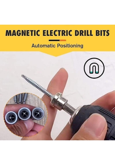 Geeroyoo 5'li Manyetik Alçıpan Vidalama Uç Seti - Derinlik Ayarlı, Kaymaz Phillips Ph2 Uçlar