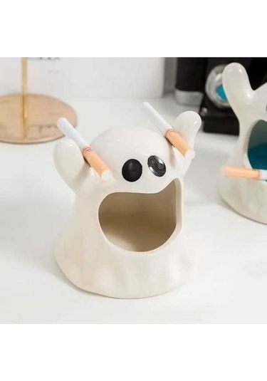 Ulzyvf Sevimli Seramik Şamdan Oturma Odası Küllük, Hayalet Karikatür Dekorasyon, Balmumu Aromaterapi Amerikan Hl