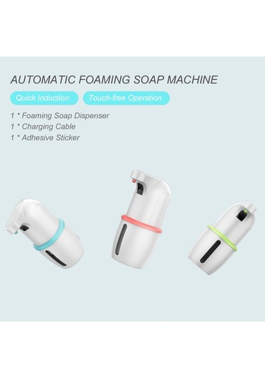 Geeksen Şarj Edilebilir Otomatik Dokunmasız Köpük Sabun Dispenser Ir Sensörlü Ayarlanabilir Masaüs Mavi