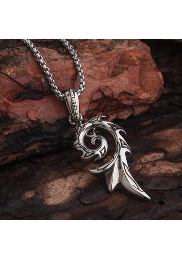 Özel Desenli Tasarım Erkek Kolye Çelik Takı Aksesuar K24 T5