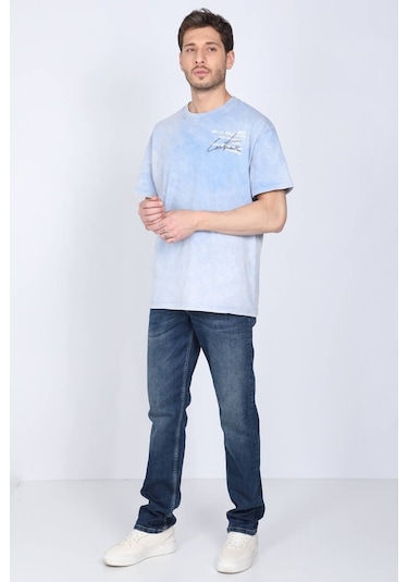 Erkek Koyu Mavi Rahat Kesim Jean Pantolon