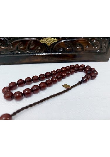 Omari Usta Havşalı Küre Kesim Hareli Sıkma Kehrbar Tesbih 9.5x9.5