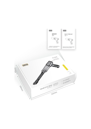 Suıtu Araç Kablosuz Islak Ve Islak Şarjlı El Süpürgesi, Stil: Temel Siyah