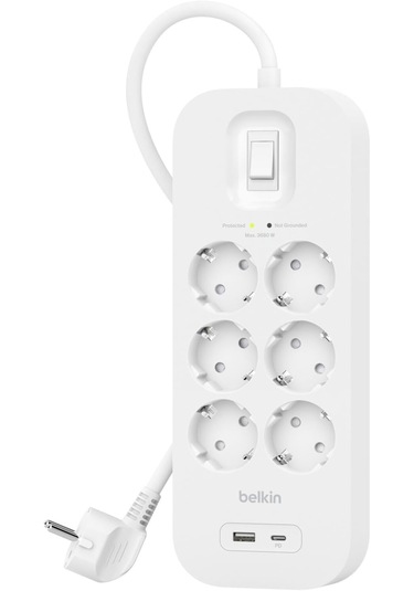 Belkin Srb002vf2m-v2 6'lı Yüksek Gerilim Korumalı Çoklu Priz