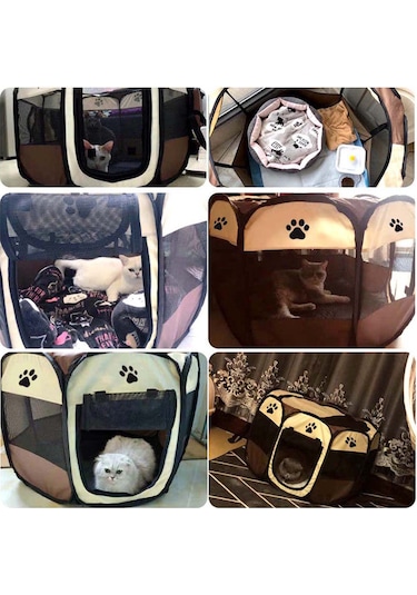 Geeksen Taşınabilir Katlanabilir Su Geçirmez Evcil Hayvan Oyun Parkı Açık Hava Oxford Hava Ağlı Oyun Parkı