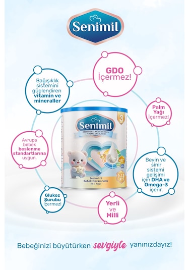 Senimil 3 Bebek Devam Sütü 400 G 2 Adet
