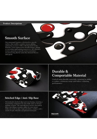 Sones Soyut Akışkan Renk Karıştırma Mouse Pad Kaymaz Kauçuk Masa Matı Ofis Ve Oyun İçin 400x900x3mm No.1