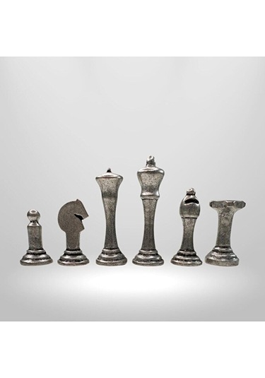 Mc02 Metalicraft Premium Metal Satranç Takımı - Doğal Ahşap Çekmeceli Ceviz Tahta - El Yapımı