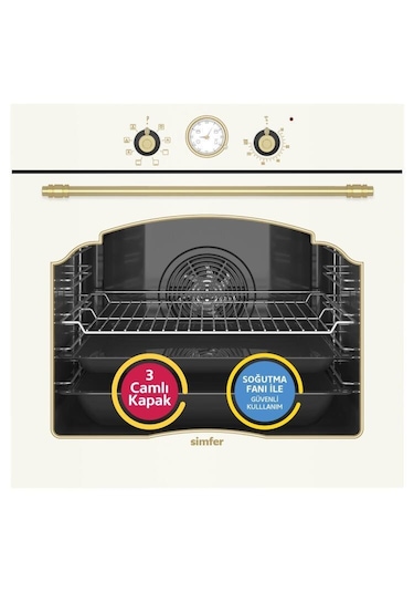 Simfer SB8218 - T3326 - SD8716 Retro Bej 3'lü Ankastre Set