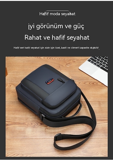 Erkekler İçin Şık Ve Fonksiyonel Oxford Kumaş Günlük Sırt Çantası, Büyük Kapasiteli Erkek Messenger Çanta, Yaz Ve Günlük Kullanım İçin Pratik Erkek Aksesuarı Mavi