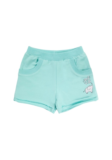 Lovetti Mint Kız Çocuk Iki Iplik Fil Baskılı Şort 7864M024 Mint Yeşili