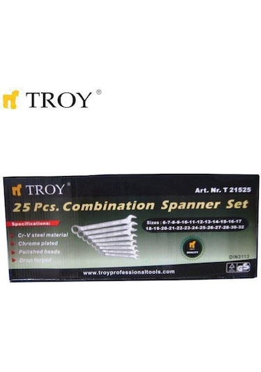 Troy 21525 Kombine Anahtar Takımı - 25 Parça 6-32Mm N11.2197