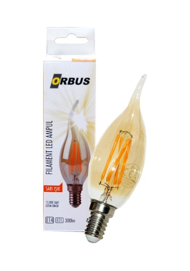 Orbus ORB-TA3 4W E14 300LM Amber Rustik Kıvrık Ampul