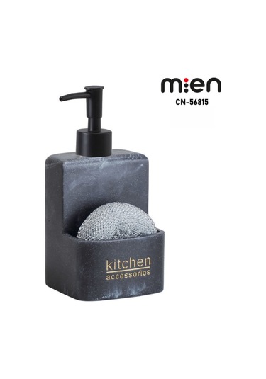 Mien E/1 Polyresin Hazneli Sıvı Sabunluk Siyah Siyah