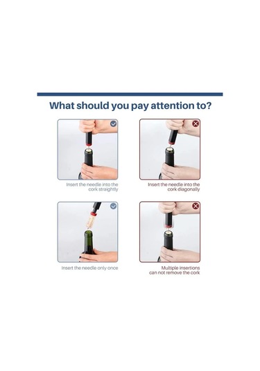 Güvenlik Hava Pompası Şarap Şişe Açacağı Folyo Kesici İle Şarap Siyah