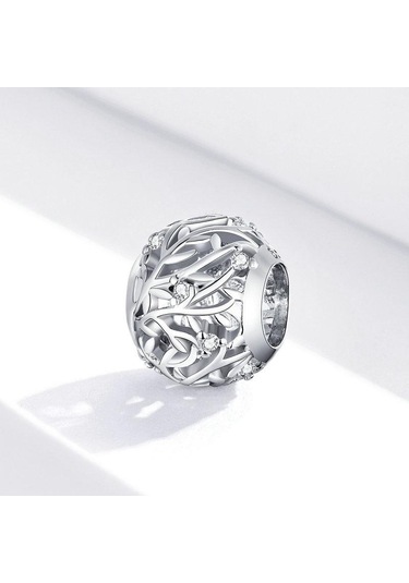 Bamoer 925 Ayar Gümüş Metal Yuvarlak Boncuk Kadınlar İçin Takı Asma Charm Fit  Bilezik