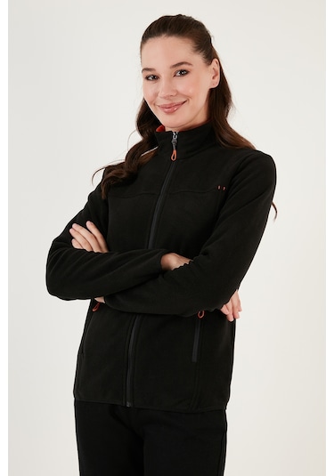 Lela Slim Fit Anti-Pilling Tüylenme Yapmayan Fermuarlı Cepli Hırka Bayan Polar 5907002 Siyah Lela Slim Fit Anti-Pilling Tüylenme Yapmayan Fermuarlı Cepli Hırka Bayan Polar 5907002 Siyah