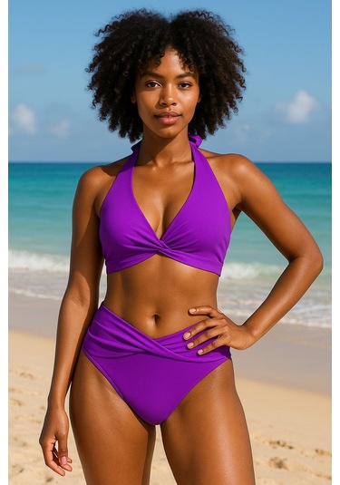 Deep Beach Twist Bikini Takım Mor