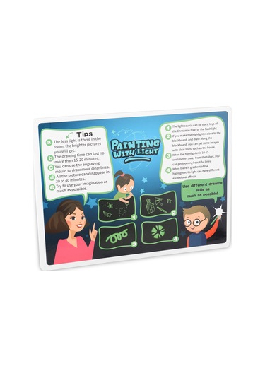 Ximistore9 Çocuklar İçin A4 Boyutlu 3d Işıklı Boyama Tahtası - Fosforlu Çizim Paneli Ve Işık Marker İle Kreativite Geliştirir Çok Renkli