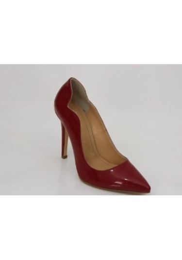 Kırmızı Hakiki Deri-rugan Kadın Stiletto Topuk Ayakkabı Kırmızı