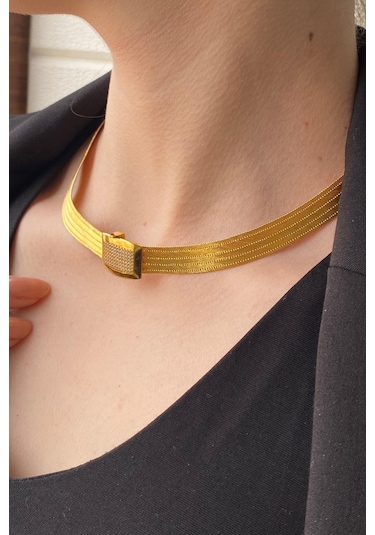 Zümrüt Sarraf 14 Ayar Altın Kadın Trabzon Hasır Kolye