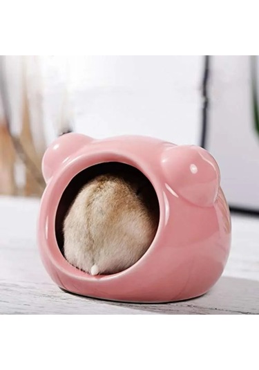 Maiyame Küçük Evcil Hayvanlar İçin Seramik Soğutucu Yuva - Kıskaçlar İçin Yazlık Buzlu Yatak - Pembe 8.1x6.5x5.2cm