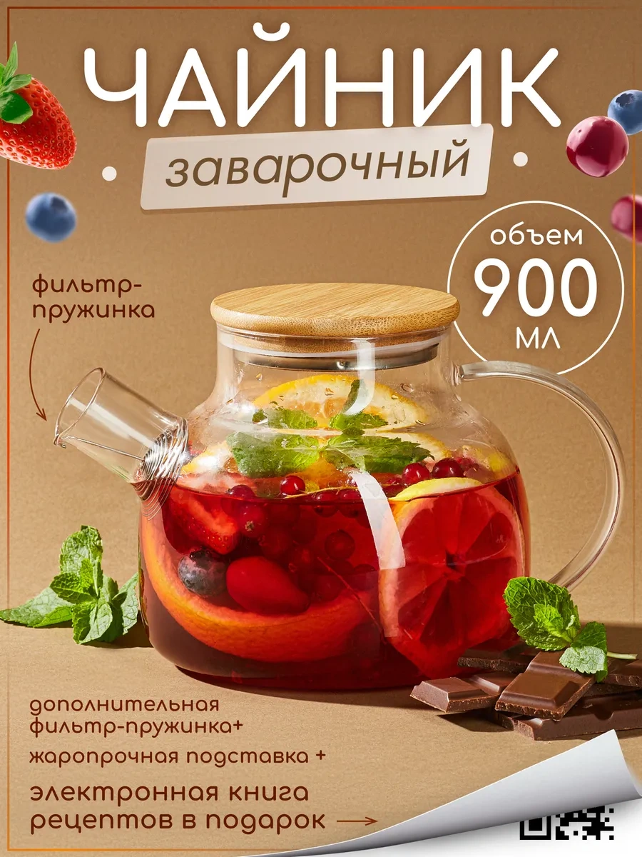 Multıstore 900 Ml Süzgeçli Ve Altlıklı Cam Demlik 114652870 Beyaz