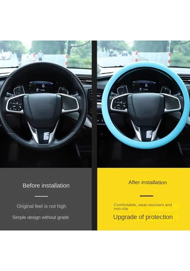 Çok Renkli Direksiyon Kılıfı Silikon Araba Elastik Eldiven Kılıfı Trend Araba Kılıfı Evrensel Yeşil