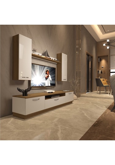Decoraktiv Trendstyle 5d Mdf Tv Ünitesi Tv Sehpası Pera - Beyaz