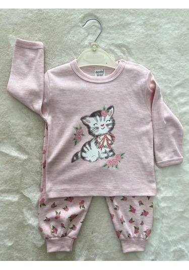 Kurdelyeli Kedi İkili Takım Pembe