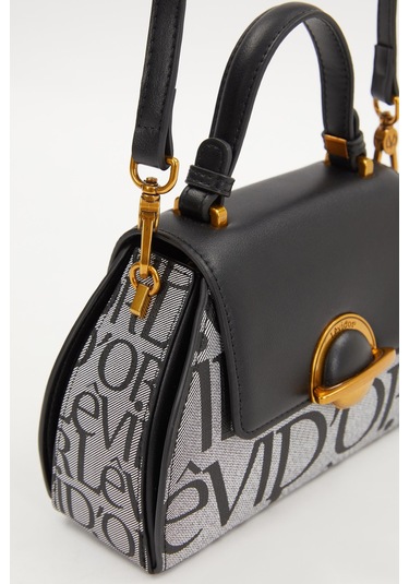 Siyah Kumaş Görünümlü El Çantası Siyah