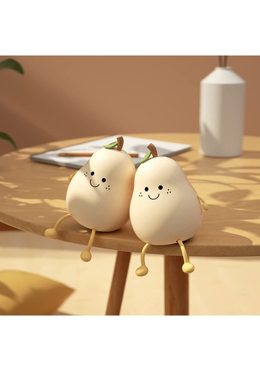 Ruicoo Armut Şekilli Bebek Gece Lambası - 7 Renkli, Usb Şarjlı, Yumuşak Dokunuşlu Haki