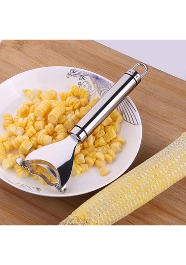 Paslanmaz Çelik Mısır Soyucu Mısır Harman Kolay Soyulan Mısır Harman Mısır Bıçakları Soyucu Mutfak Meyve Ve Sebze Araçları Gümüş